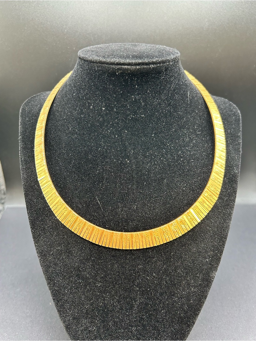 Bronze Italy Bella Diva Gold Plated Textured Women’s Collar Necklace